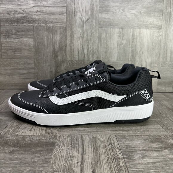 Vans Zahba Men's size 12 Black White Leather Shoes - Picture 2 of 8